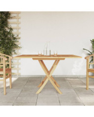 Table pliable de jardin 110x110x75 cm bois massif de teck | Mobilier & Déco