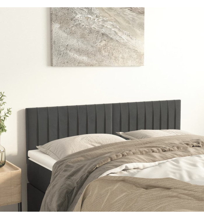 Têtes de lit 2 pcs Gris foncé 72x5x78/88 cm Velours | Mobilier & Déco