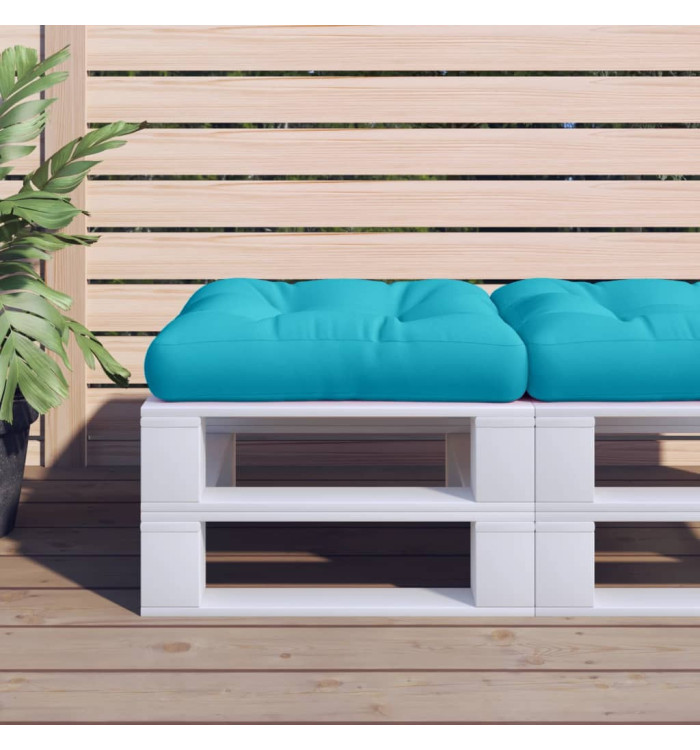 Coussin de palette turquoise 50x50x12 cm tissu | Mobilier & Déco