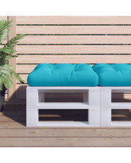 Coussin de palette turquoise 50x50x12 cm tissu | Mobilier & Déco