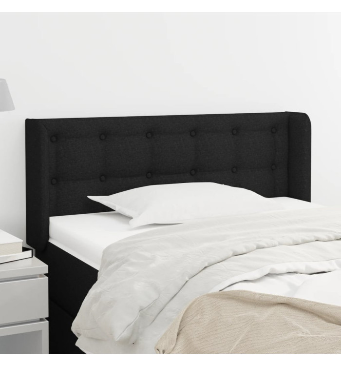 Tête de lit avec oreilles Noir 83x16x78/88 cm Tissu | Mobilier & Déco