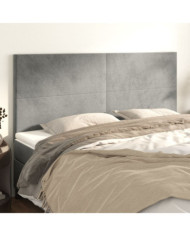 Têtes de lit 4 pcs Gris clair 100x5x78/88 cm Velours | Mobilier & Déco