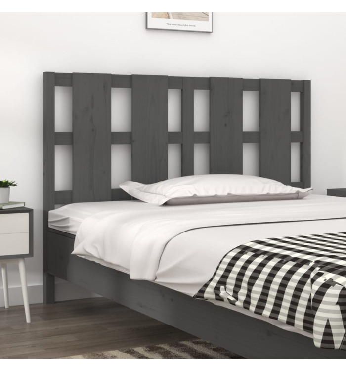 Tête de lit Gris 125,5x4x100 cm Bois massif de pin | Mobilier & Déco