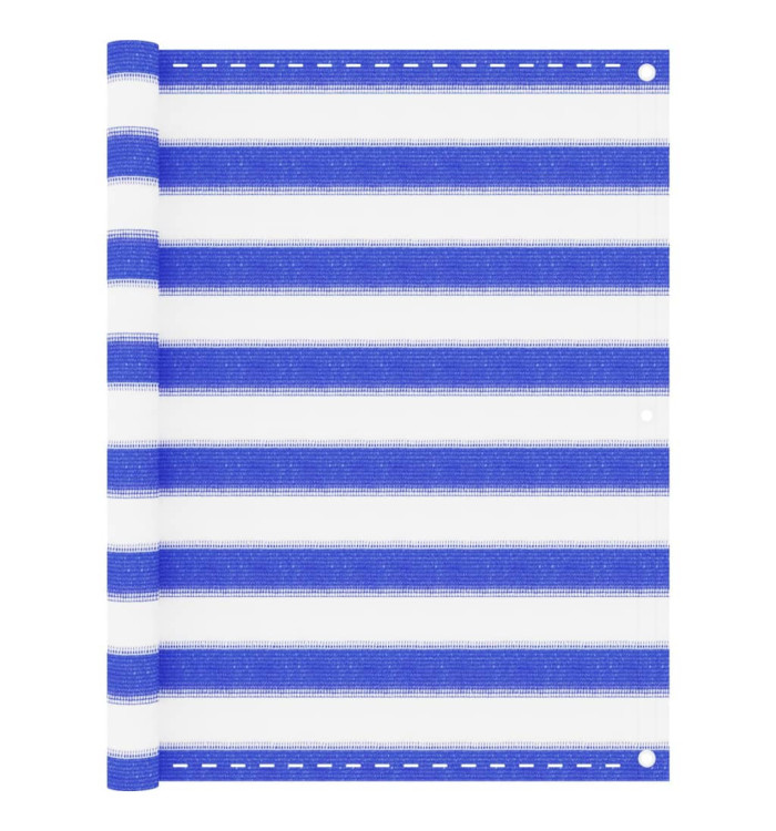 Écran de balcon Bleu et blanc 90x500 cm PEHD | Mobilier & Déco