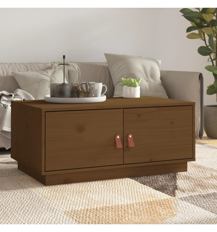 Table basse Marron miel 80x50x35 cm Bois massif de pin | Mobilier & Déco