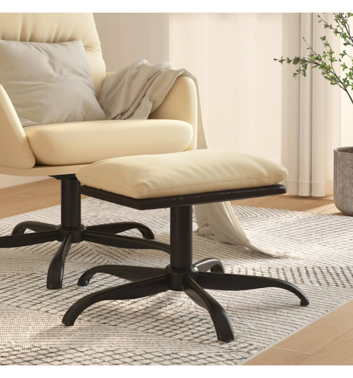Repose-pied Crème 60x60x36 cm Tissu et similicuir | Mobilier & Déco
