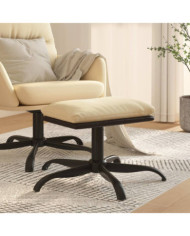 Repose-pied Crème 60x60x36 cm Tissu et similicuir | Mobilier & Déco
