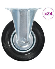 24 pcs Roulettes fixes 125 mm | Mobilier & Déco