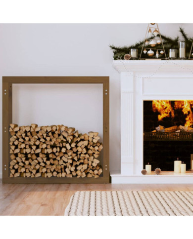 Support de bois de chauffage Marron miel 100x25x100 cm Bois pin | Mobilier & Déco