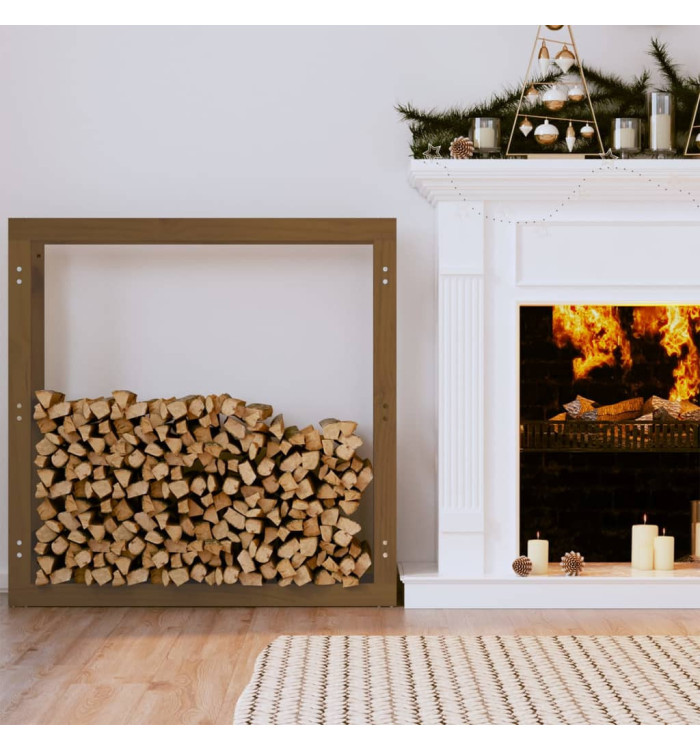 Support de bois de chauffage Marron miel 100x25x100 cm Bois pin | Mobilier & Déco