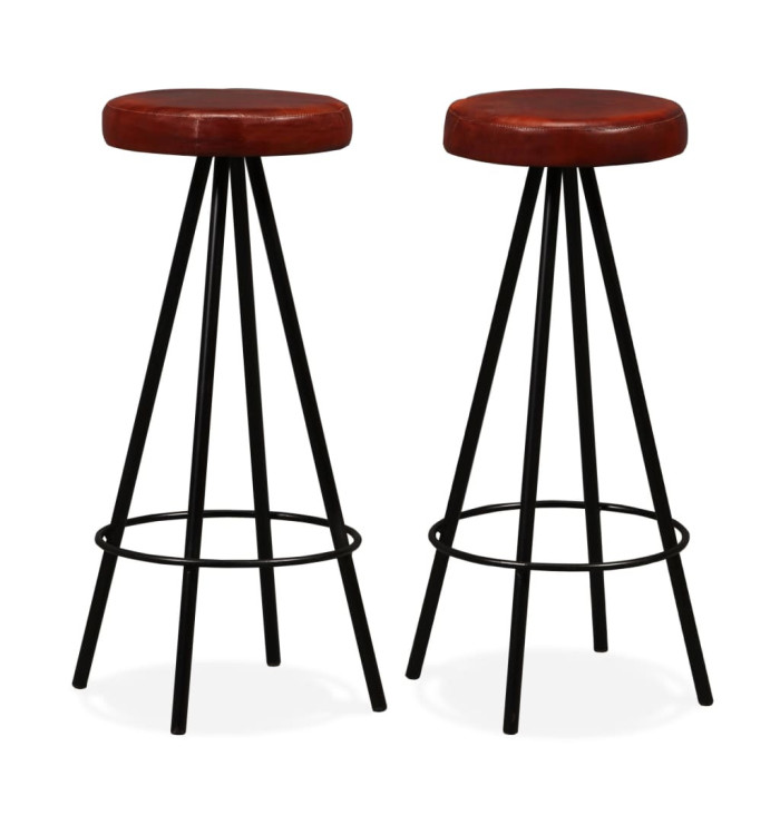 Tabourets de bar lot de 2 cuir véritable | Mobilier & Déco