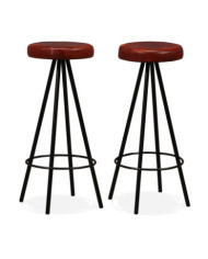 Tabourets de bar lot de 2 cuir véritable | Mobilier & Déco