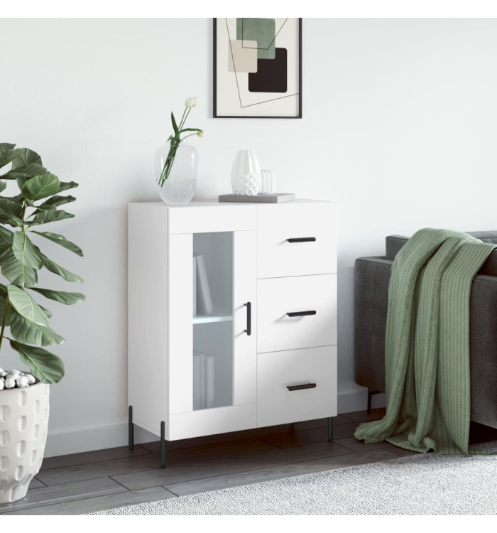 Buffet blanc 69,5x34x90 cm bois d'ingénierie | Mobilier & Déco