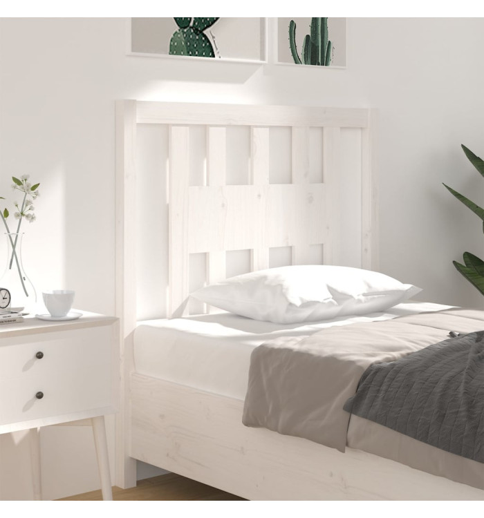 Tête de lit Blanc 96x4x100 cm Bois massif de pin | Mobilier & Déco