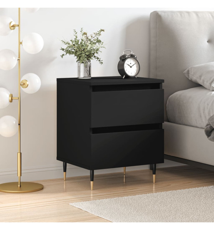 Table de chevet Noir 40x35x50 cm Bois d’ingénierie | Mobilier & Déco