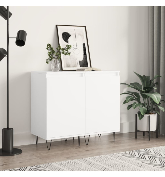 Buffets 2 pcs blanc 40x35x70 cm bois d’ingénierie | Mobilier & Déco