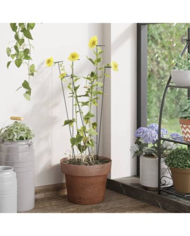 Piquets pour plantes de jardin 20 pcs vert foncé 40 cm acier | Mobilier & Déco