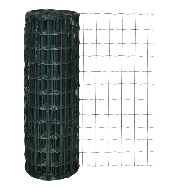 Clôture euro Acier 25 x 0,8 m Vert | Mobilier & Déco