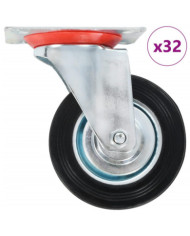 32 pcs Roulettes pivotantes 100 mm | Mobilier & Déco