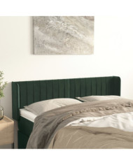 Tête de lit avec oreilles Vert foncé 147x16x78/88 cm Velours | Mobilier & Déco