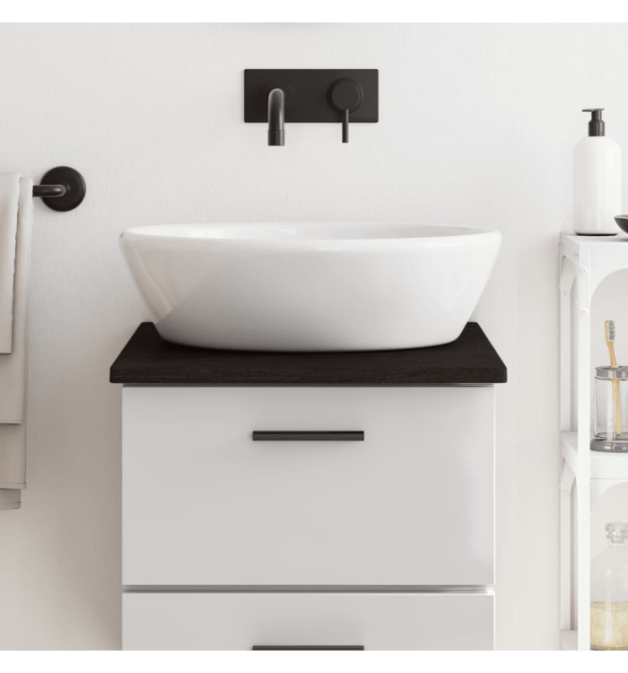 Comptoir de salle de bain marron foncé 40x50x2 cm bois traité | Mobilier & Déco