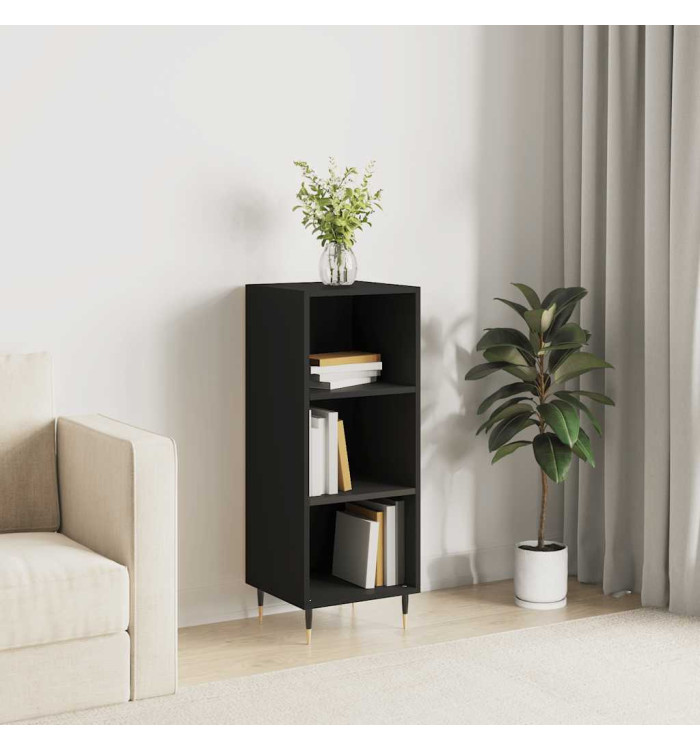 Buffet noir 34,5x32,5x90 cm bois d'ingénierie | Mobilier & Déco