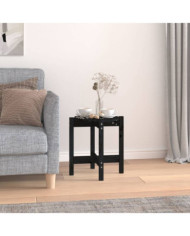Table basse Noir Ø 42,5x45 cm Bois massif de pin | Mobilier & Déco