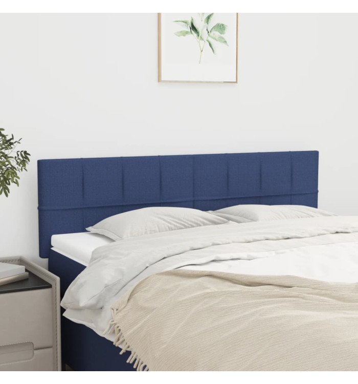 Têtes de lit 2 pcs Bleu 72x5x78/88 cm Tissu | Mobilier & Déco
