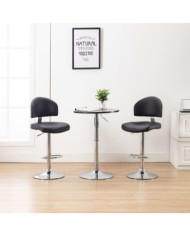 Tabourets de bar lot de 2 noir similicuir | Mobilier & Déco