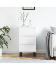 Buffet blanc brillant 40x35x70 cm bois d'ingénierie | Mobilier & Déco