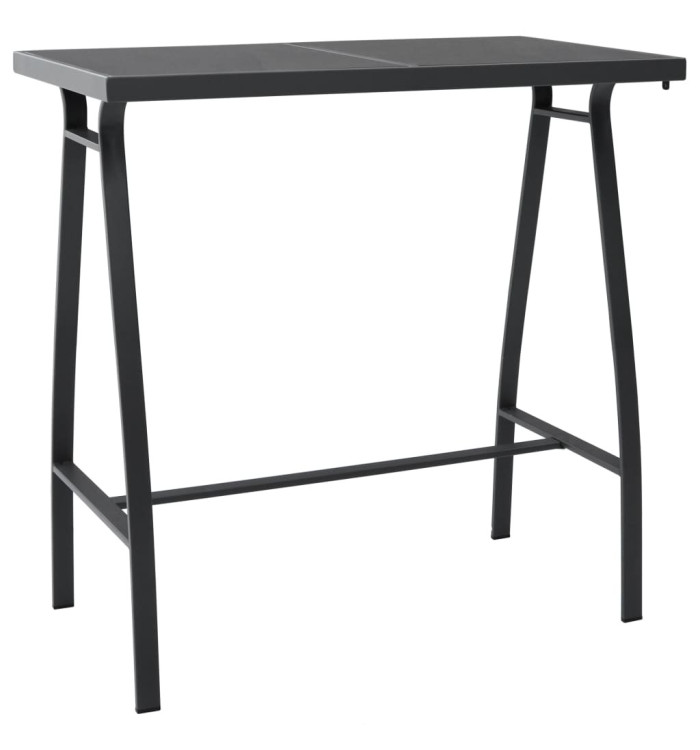 Table de bar de jardin Noir 110x60x110 cm Verre trempé | Mobilier & Déco