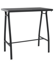 Table de bar de jardin Noir 110x60x110 cm Verre trempé | Mobilier & Déco