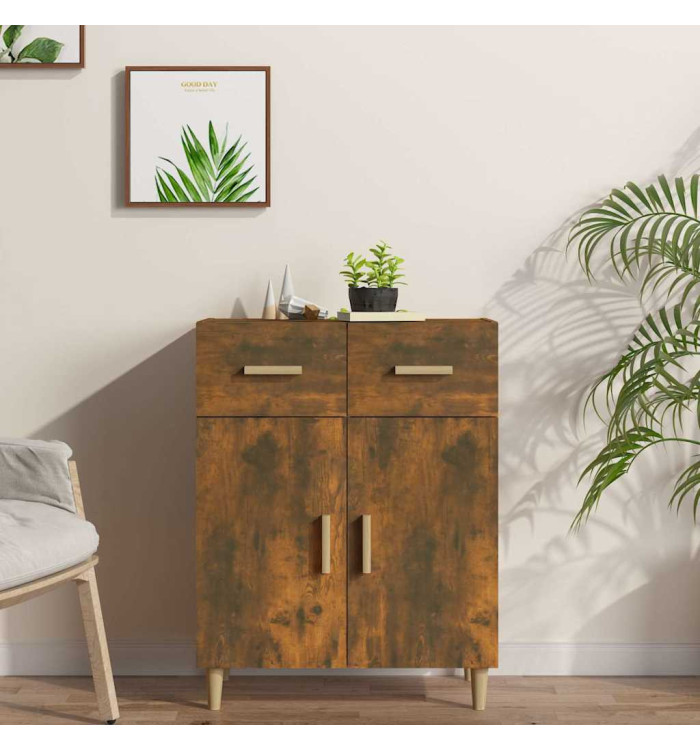 Buffet Chêne fumé 69,5x34x89 cm Bois d'ingénierie | Mobilier & Déco