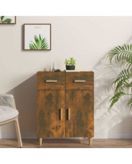 Buffet Chêne fumé 69,5x34x89 cm Bois d'ingénierie | Mobilier & Déco
