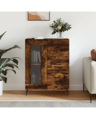 Buffet chêne fumé 69,5x34x90 cm bois d'ingénierie | Mobilier & Déco