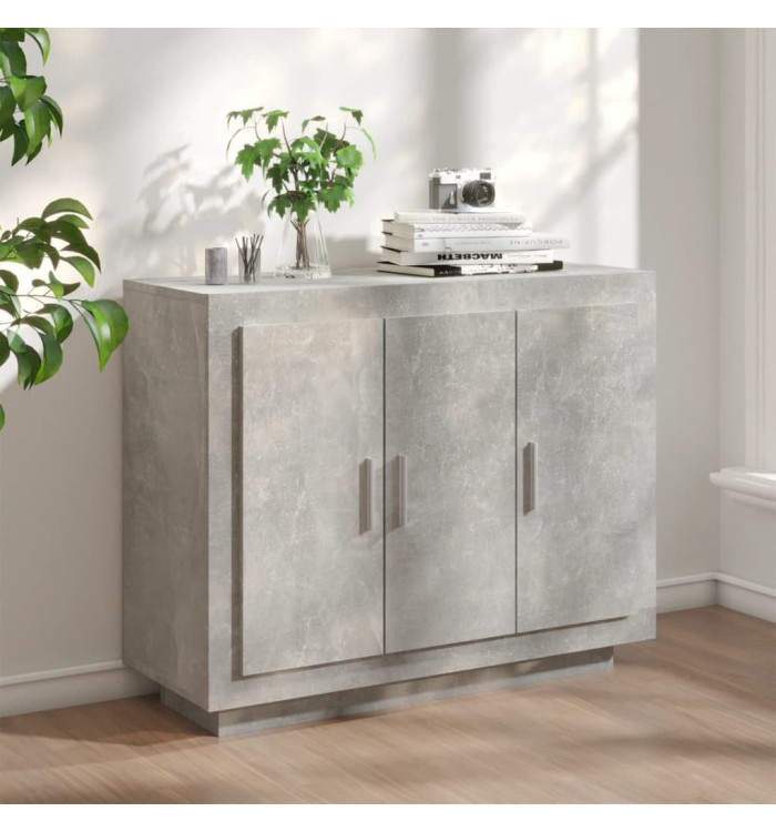 Buffet Gris béton 92x35x75 cm Bois d'ingénierie | Mobilier & Déco