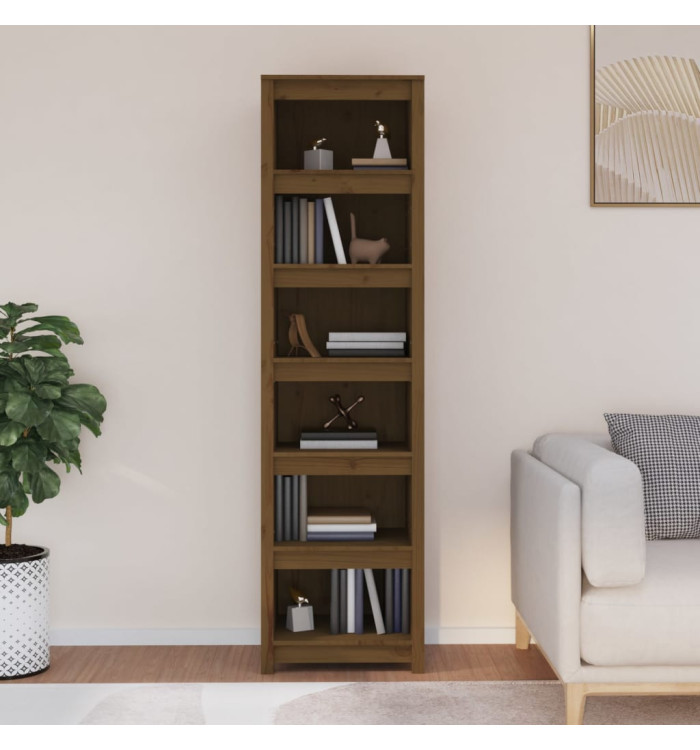 Bibliothèque Marron miel 50x35x183 cm Bois de pin massif | Mobilier & Déco