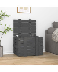 Boîte de rangement Gris 58x40,5x42 cm Bois massif de pin | Mobilier & Déco
