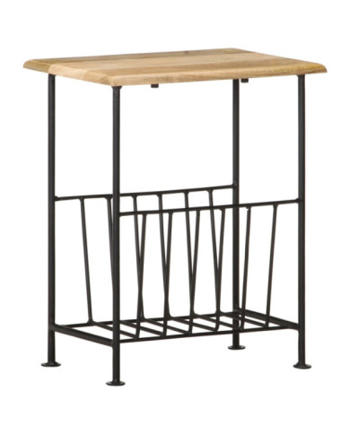 Porte-revues 40x30x50 cm Bois de manguier solide et acier | Mobilier & Déco
