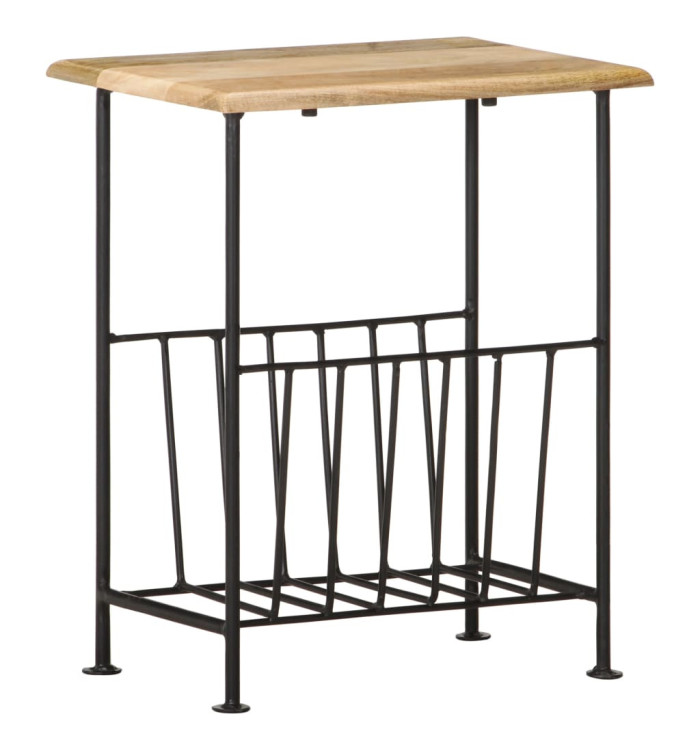 Porte-revues 40x30x50 cm Bois de manguier solide et acier | Mobilier & Déco