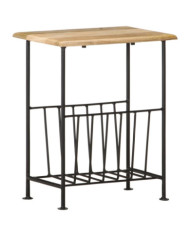 Porte-revues 40x30x50 cm Bois de manguier solide et acier | Mobilier & Déco
