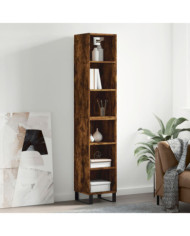 Buffet haut Chêne fumé 34,5x32,5x180 cm Bois d'ingénierie | Mobilier & Déco