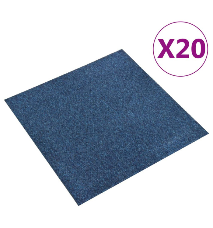 Dalles de tapis de sol 20 pcs 5 m² 50x50 cm Bleu foncé | Mobilier & Déco