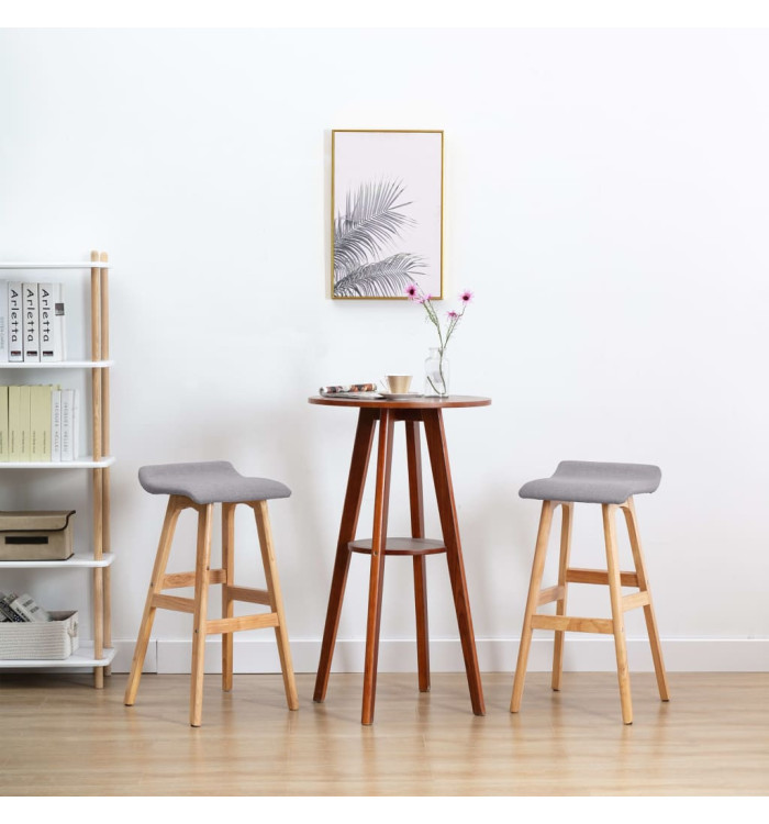 Tabourets de bar lot de 2 gris clair tissu | Mobilier & Déco