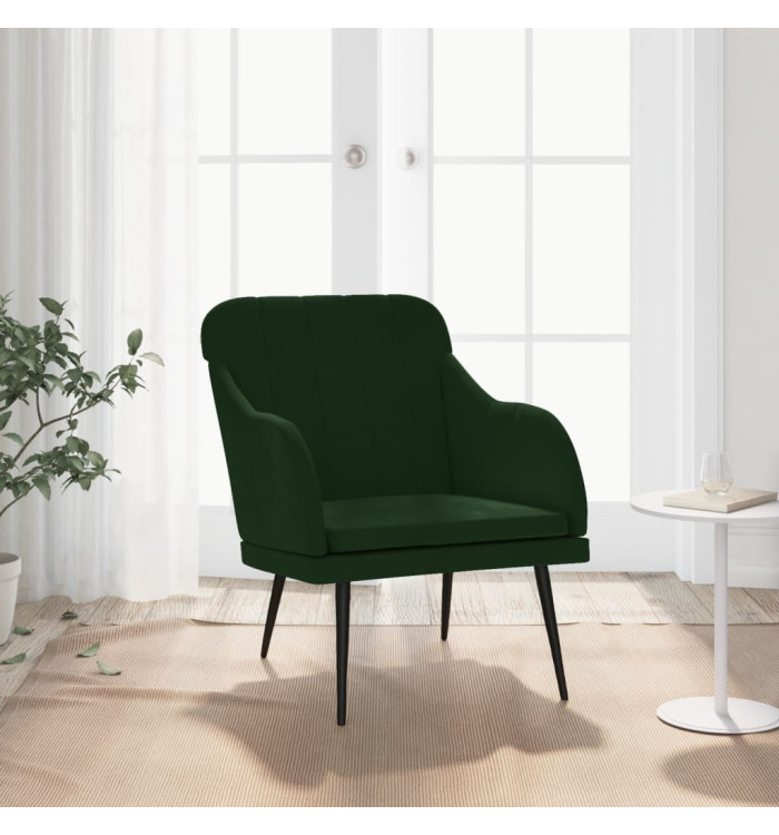 Fauteuil Vert foncé 63x76x80 cm Velours | Mobilier & Déco