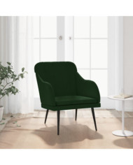 Fauteuil Vert foncé 63x76x80 cm Velours | Mobilier & Déco