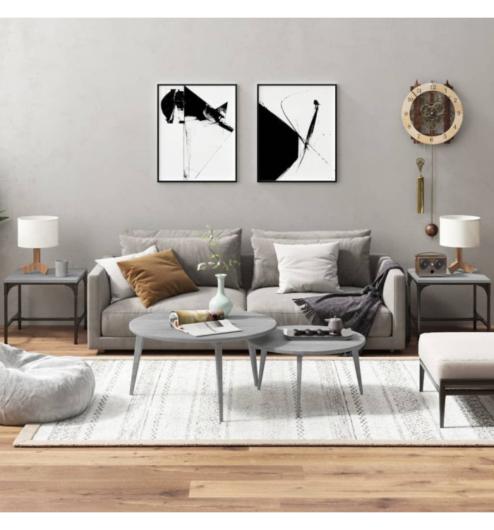 Tables d'appoint 2pcs Sonoma gris 40x40x35 cm Bois d'ingénierie | Mobilier & Déco