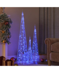 Jeu de cônes lumineux à LED Acrylique Bleu 60/90/120 cm | Mobilier & Déco