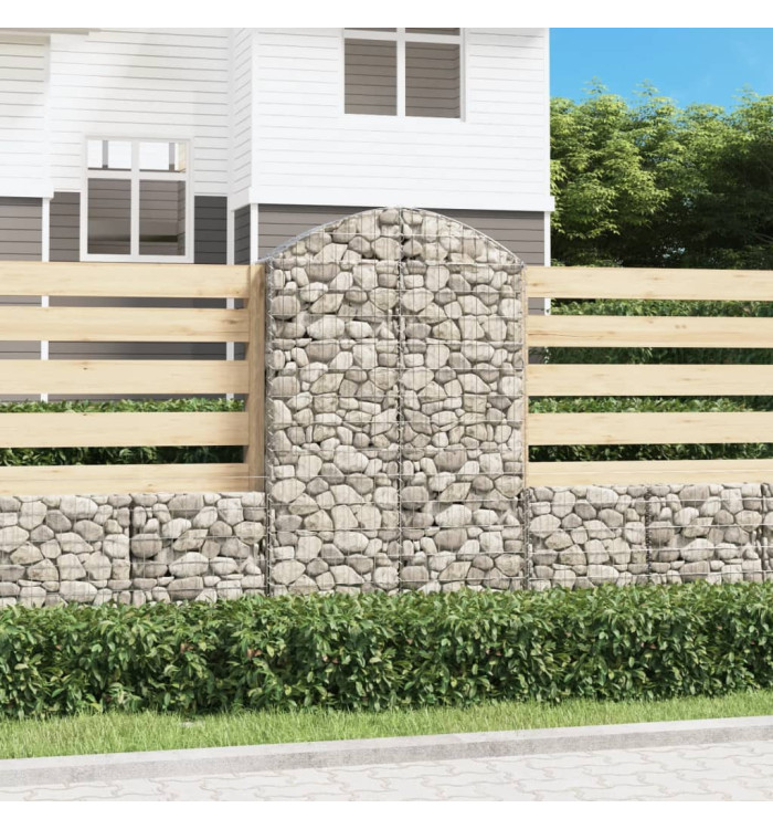 Panier de gabions arqué 100x30x160/180 cm Fer galvanisé | Mobilier & Déco