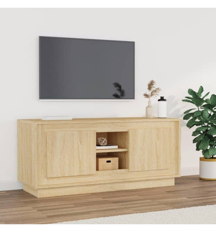 Meuble TV chêne sonoma 102x35x45 cm bois d'ingénierie | Mobilier & Déco